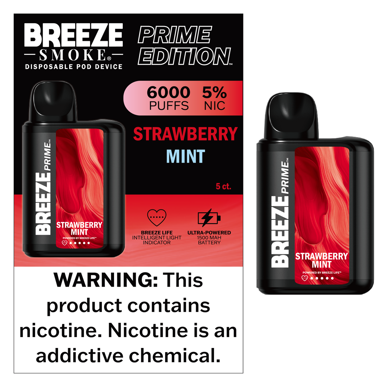 BREEZE PRIME 6000 PUFFS (5CT)
