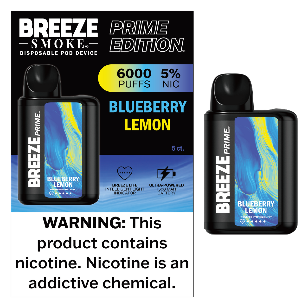 BREEZE PRIME 6000 PUFFS (5CT)
