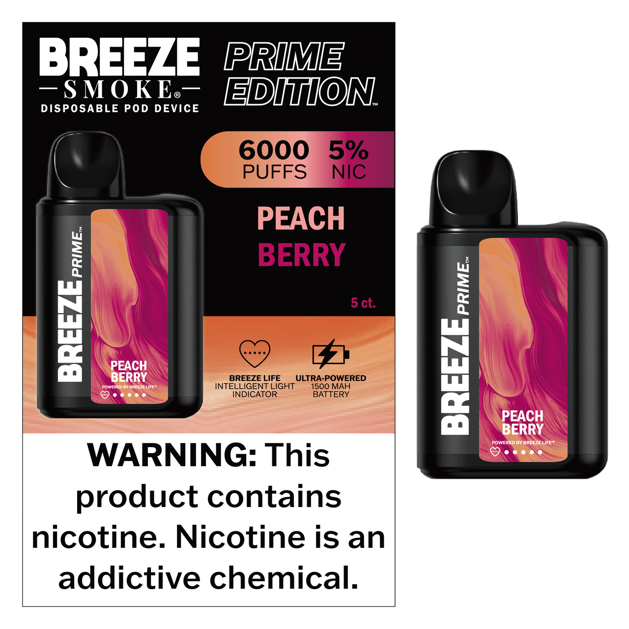 BREEZE PRIME 6000 PUFFS (5CT)