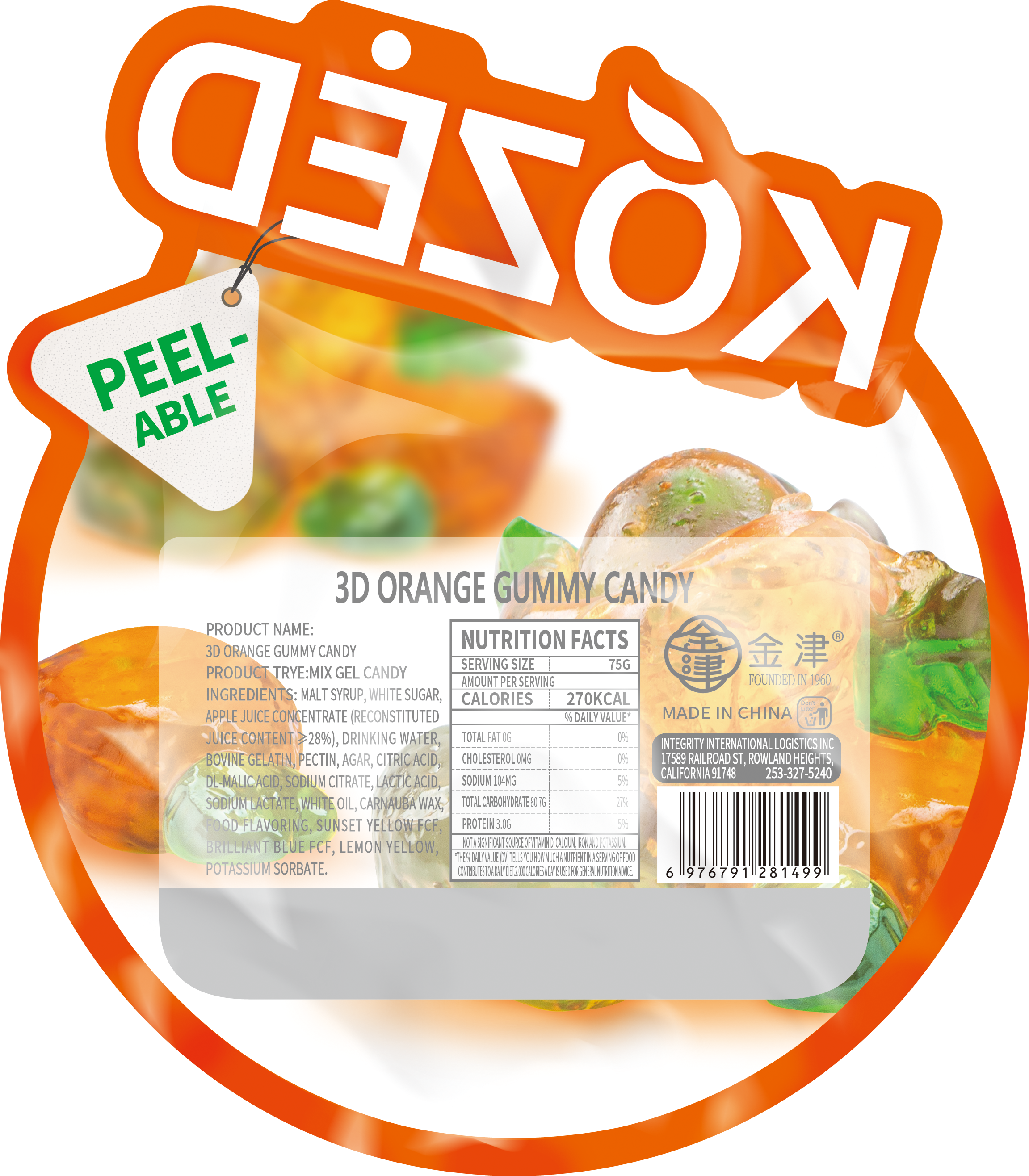 KOZED PEELABLE GUMMY CANDY - 3D