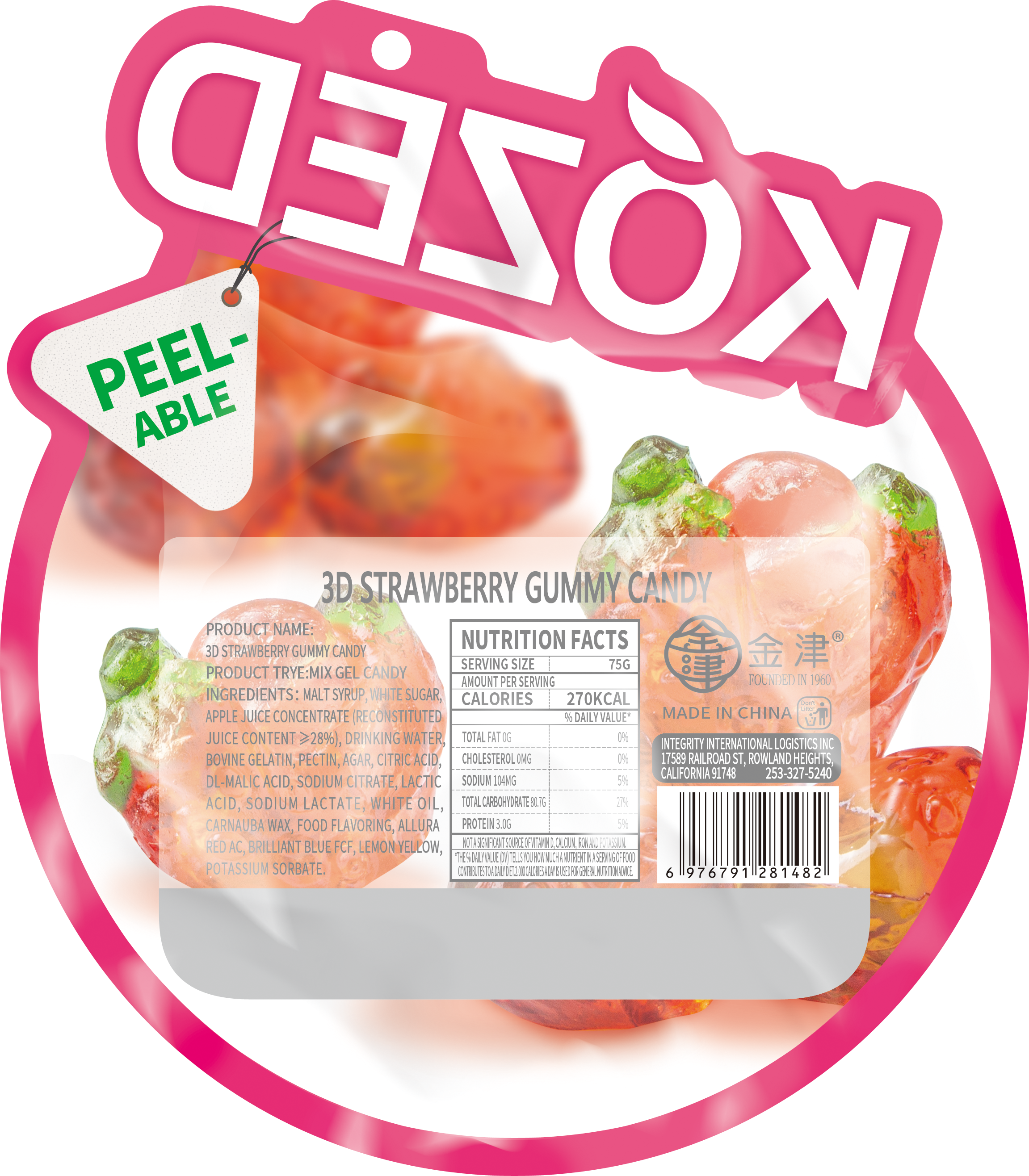 KOZED PEELABLE GUMMY CANDY - 3D